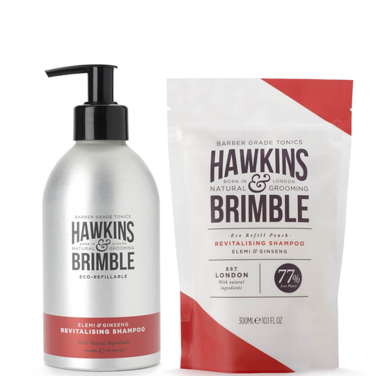 Hawkins & Brimble Shampoo Refill and Pouch Bundle