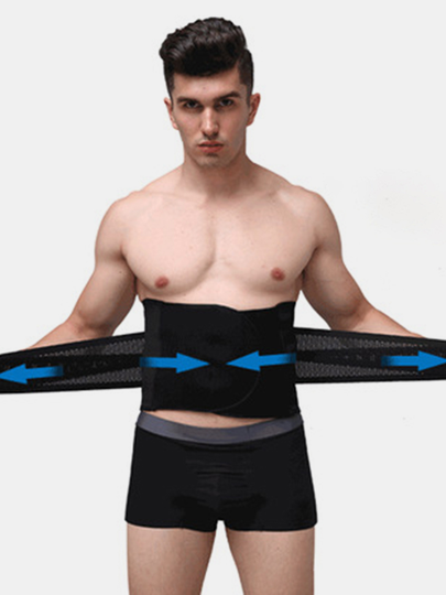 Men's Elastic Spandex Adjustable Waist Trimmer Abdominal Muscle Back Supporter Waistband Belt