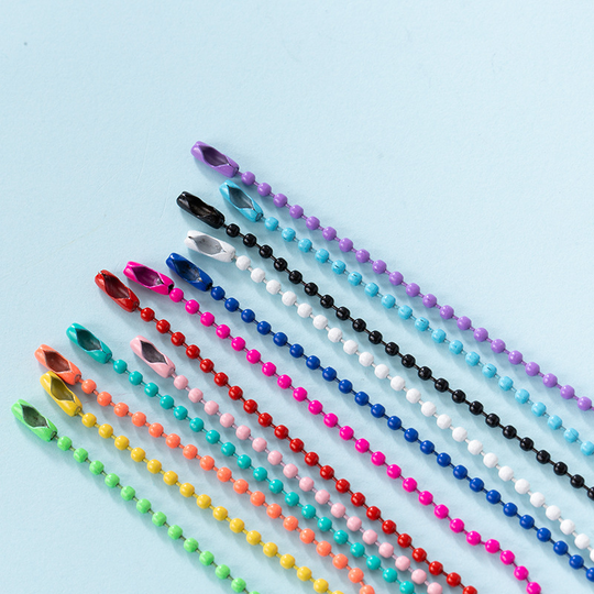 Diy Jewelry Accessories Color Wave Bead Hanging Painted Iron Bead Buckle Connecting Ball Chain Tag Pendant Bead Chain