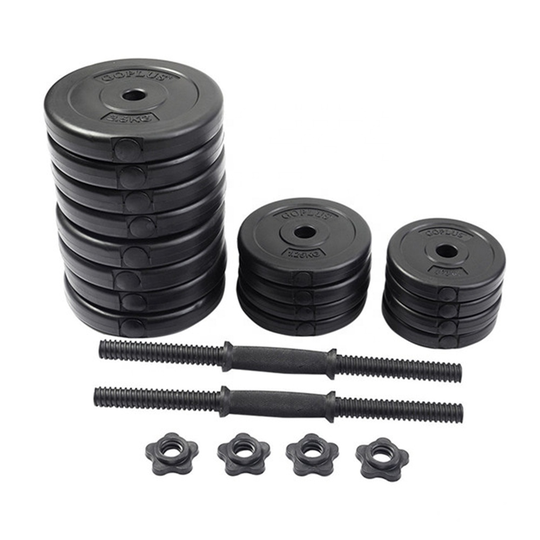 Cement dumbbell adjustable 20kg plastic discs for cement dumbbell