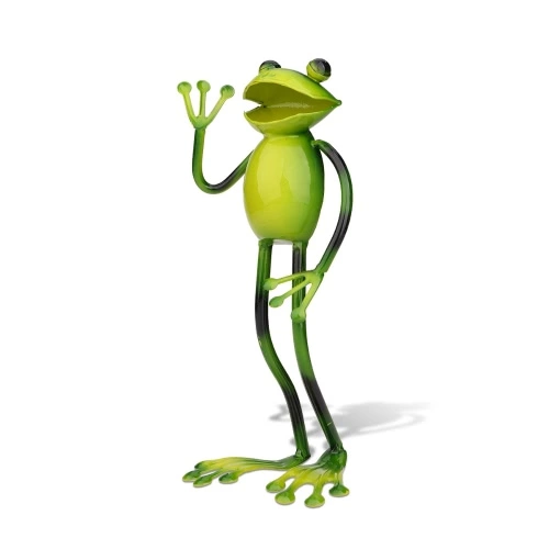 Tooarts Greeting frog Crafting Home furnishing articles Decoration Art Metal sculptrue