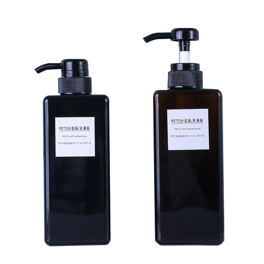 250 450 650ml Amber green plastic packaging shampoo bottle manufacturer