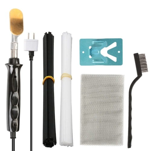 50W Electric Soldering Iron,Plastic Welder Kit with 40 Rods,1 Mesh,Wire Brush,Iron Stand for Car Bumper, Professional Surface Repair