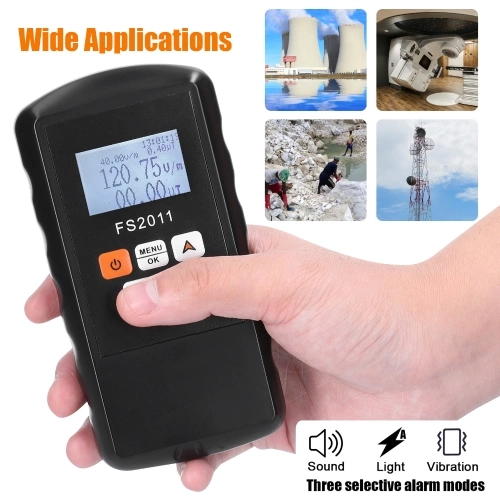 Handheld Portable 2in1 Nuclear Radiation Electromagnetic Radiation Detector Household Laboratory Hospital Multi-function Marble Radioactive Geiger Counter Digital Large Screen Nuclear Radiation Detector with Dose Alarm Function