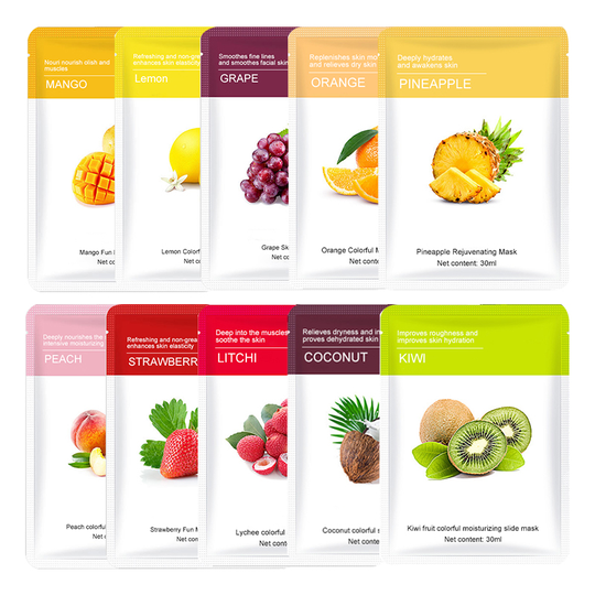 Natrual Organic Fruit Facial Mask Skin Care Organic Vitamin C Sheet Mask Form and Face Use Moisturizing Korean Facial Mask