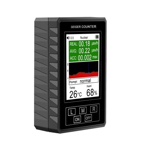 Portable Nuclear Radiation Electromagnetic Radiation Detector Geiger Counter Nuclear Radiation Detector Digital Large Screen with Dose Alarm Function