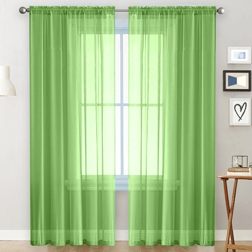 Sheer Curtains Living Room Rod Pocket Window Curtain Panels (39''Wx98''L,2 Panels)