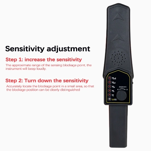 Rechargeable Wall PVC Iron Pipes Blockage Detector Pipeline Blocking Tester Pipeline Clogging Locating Instrument