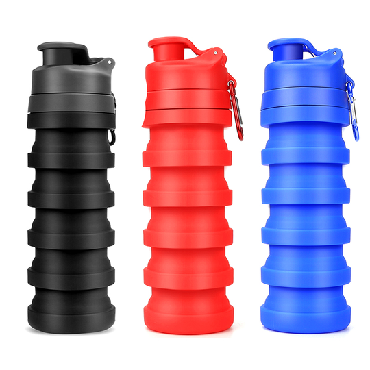 Customized Factory Price BPA Free Expandable Collapsible Travel Sports Drink Silicone Foldable Water Bottle