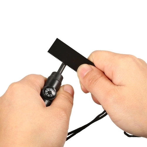 Multi Tool Emergency Flint Fire Starter with Compass and Whistle Camping Backpacking Outdoor Survival