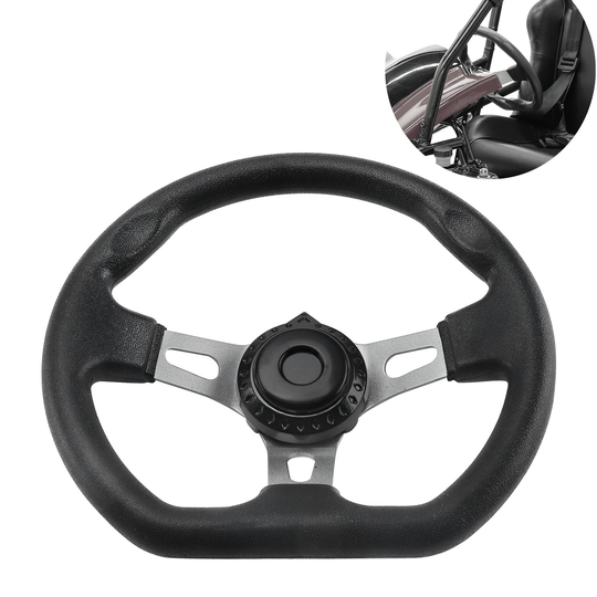 MotorFansClub 270mm Go Kart Steering Wheel Strong Iron Steering Wheel Fit For Riding Go Kart Cart Racing Bike Replacement Wheel