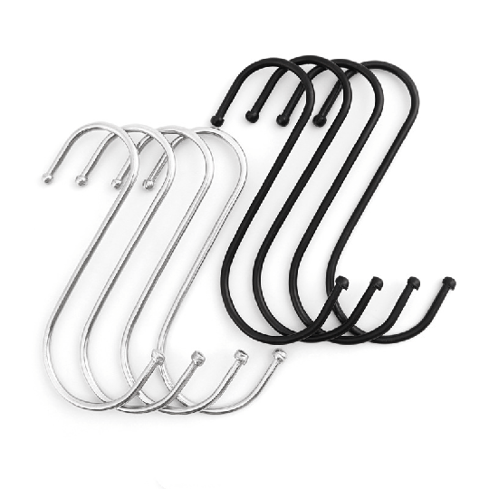 L/M/S Multi-functional Thickened S-shaped Metal Iron Plated Hook Bathroom Kitchen Hook Hanger Bedroom Clothes Hanging Hook