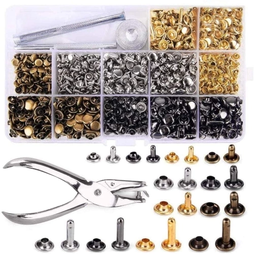 480 Sets of Leather Rivets Double Cap Rivet