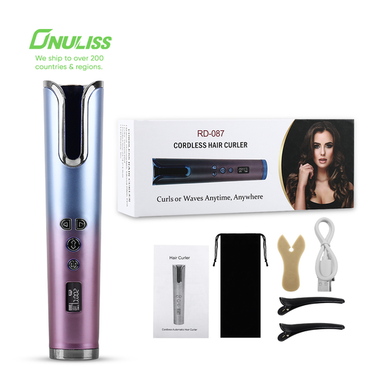 Private Label Mini Usb Rechargeable Auto Cordless Rotating Magic Hair Curling Iron Wireless Automatic Hair Curler