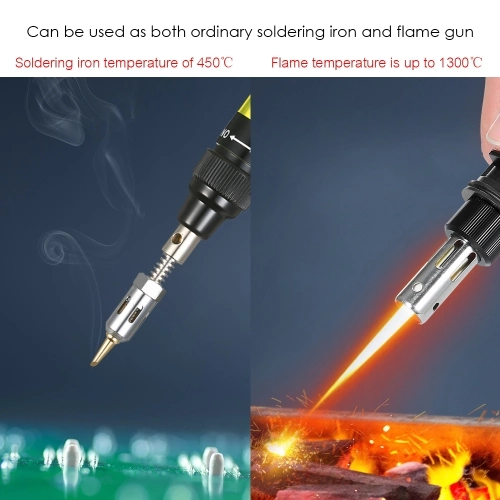 13 in 1 13Pcs Soldering Iron Kit 26ml Full Electronics Set Pen Welding Tool Car Repairing Gas Soldering Self-igniting Torch Outdoors / Yellow Transparent