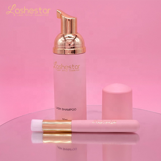 Own Your logo Lash Foam Eyelash Shampoo Vegan Pink Color Lash Cleanser