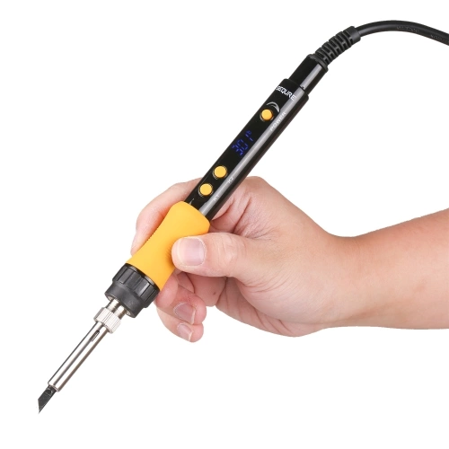 SEQURE SQ-A110 110W Digital Soldering Iron Programmable Portable Soldering Iron 100-500°C Adjustable Temperature °C/°F LED Display Auto-Sleep with Solder Tip for Welding Wiring