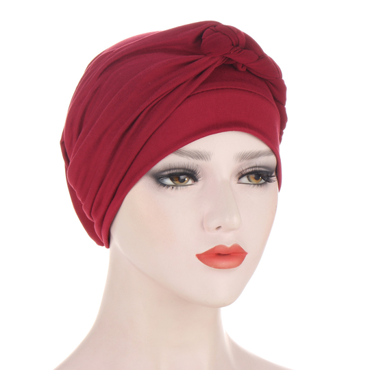 Women Muslim Braid Head Turban Wrap Multi Color Hat Hair Loss Soft Bonnet Beanies for Lady Women Turban Wrap