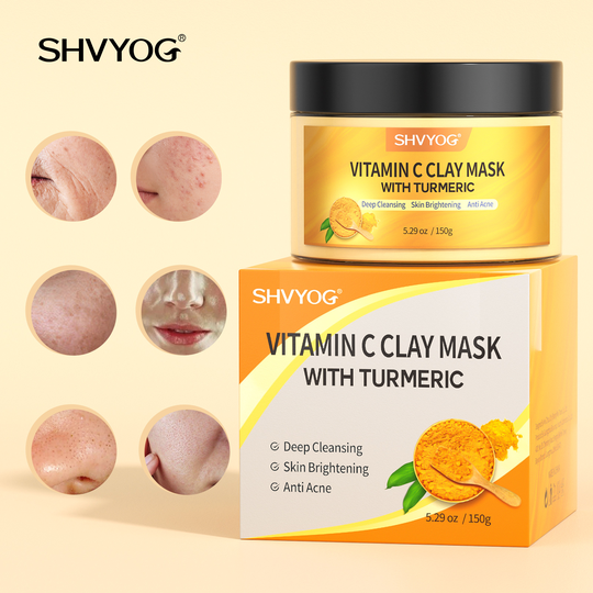 Oem Custom Anti-aging Anti-acne Vitamin C Tumeric Clay Facial Mask Skin Care Detox Whitening Turmeric Mud Face Mask