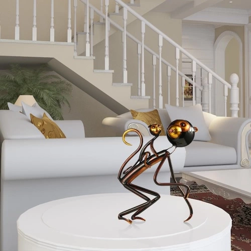 Monkey Carrys Baby Tooarts Metal Sculpture Iron Sculpture Abstract Sculpture Modern Sculpture Home Decoration Ornament Gift