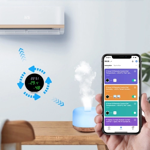 Tuya Wifi Temperature Humidity Sensors APP Remote Monitor Control for Home Intelligent Scenario Linkage Compatible with Amazon Alexa Google Home