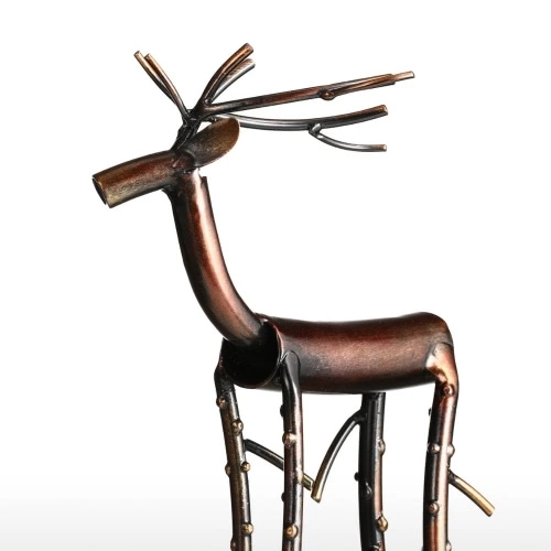 Black Long Leg Moose Tooarts Iron Sculpture Home Decoration Crafts Metal Animal Sculpture