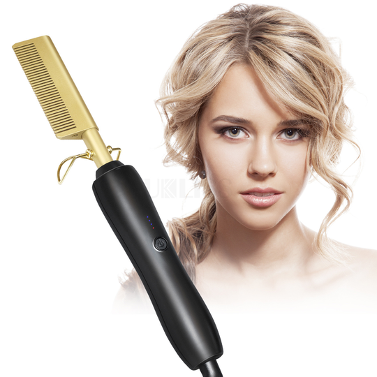 Hot iron comb hair straightener curler hair straightener brush comb