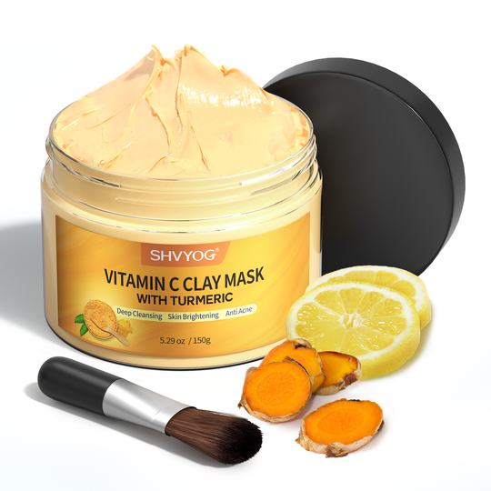 Amazon sells the first Turmeric vitamin C clay SHVYOG facial mask containing kaolin and Turmeric for black spot skin care