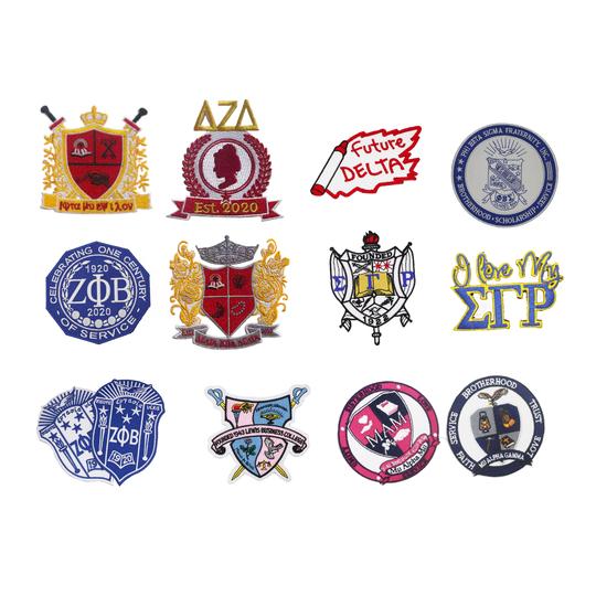 All Greek Groups Manufacturer Custom Greek Letters Patches Delta Zeta Gamma Sorority Embroidery Patch Iron On
