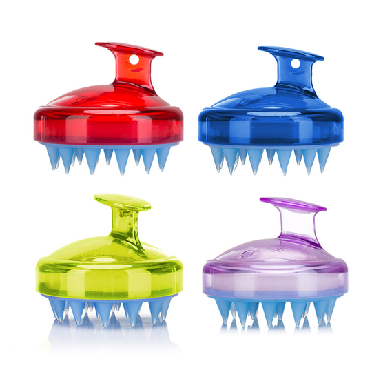 Silicone Shampoo Scalp Shower Brush Logo Printed Household Hair Massage Beauty Barber Silicone Hair Brush