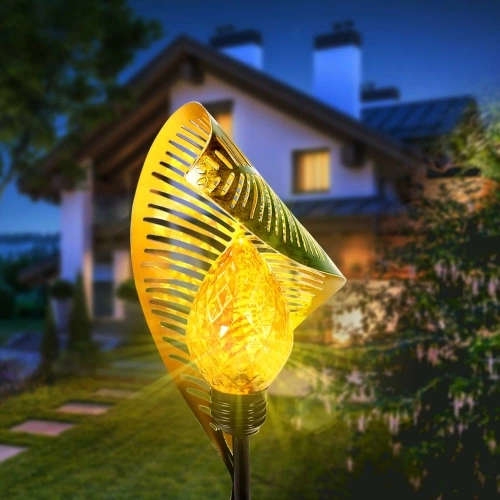Solar Iron Leaf LED Light Outdoor Lawn Garden Inserted LED Light Landscape Light