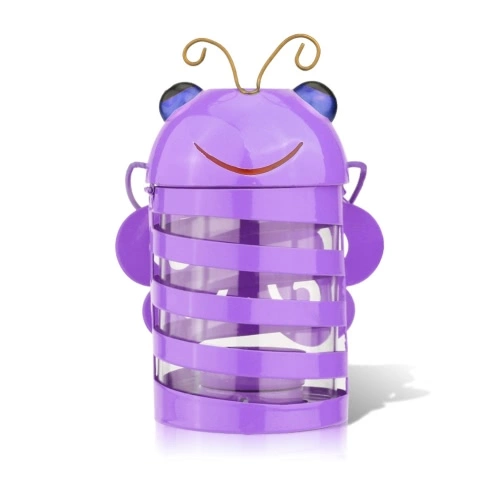Tooarts Bee candle holder(purple) Hurricane lamp Practical ornament Creative ornament Home Furnishing Articles