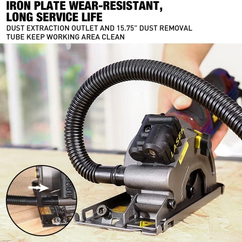Mini Circular Saw 4.8Amp Compact Circular Saw 3700RPM with Laser Guide Scale Ruler Vacuum Port 3 Blades for Cutting Woods Tile and Soft Metal Design for Small Projects