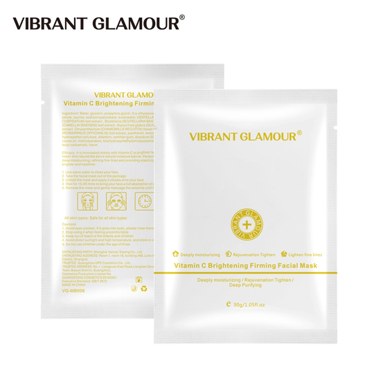 VIBRANT GLAMOUR Vitamin C Collagen Face Brightening Firming Beauty Facial Sheet Moisturizing Whitening