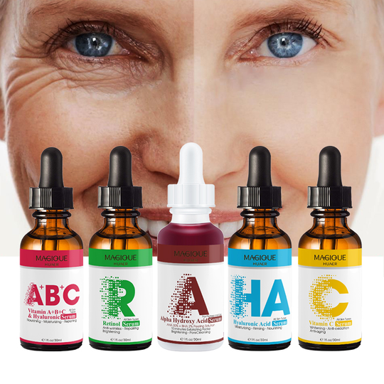 Magique Huaer Korean Oem Low Moq Private Label Natural Organic Skin Lightening Skin Care Whitening Face Vitamin C AHA Serum