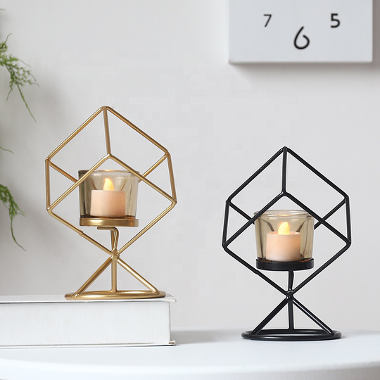 Nordic Geometric Modern Iron Candlestick Holders Simple Home Decoration Table Candle Holder