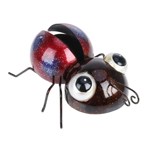 Tooarts Ladybug Wall Decoration Iron Cartoon Ladybug Fun Decoration Handicraft Garden or Children's Room Decor Natural Farmhouse Style