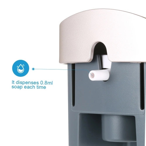 300ml No Drilling Wall Mounted Single-Head Manual Soap Dispenser Bathroom Shower Gel Liquid Shampoo Holder--Champagne Gold