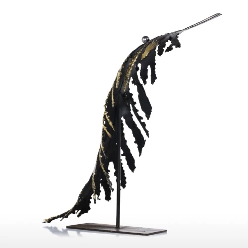 Tooarts Banana leaf Modern Sculpture Metal Sculpture Iron Ornament Delicate Gift