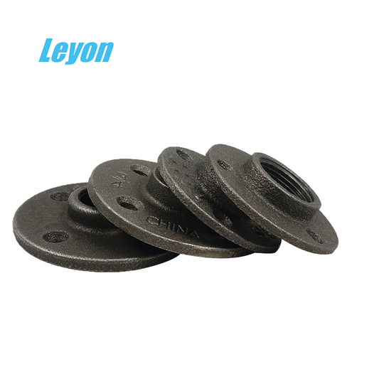 Black Iron 4 holes deacorative pipe flange DIY home decor pipe fittings