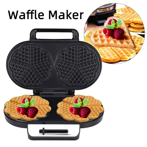 1200W No-Drip Waffle Iron Maker Temperature Control Sandwich Machine Easy Clean Non-Stick EU 220V