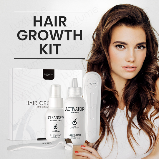 Luxfume Scalp Massage Oil With Titanium Alloy Roller Hair Loss Treatment Serum Promote Thicker Hair Growth Serum Set