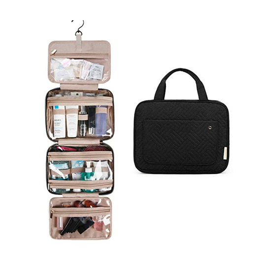 Makeup Cosmetic Bag Shampoo Full Sized Container Accessories Travel Organizer Toiletry Bag Travel Bag with Hanging Hook
