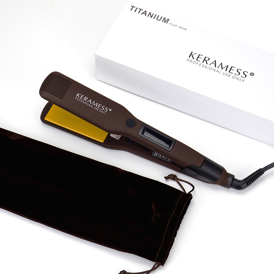 KeraMess New Professional Popular Keratin Hair Straightener Titanium Flat Iron 170 Degrees 465 Degrees Dual Voltage Convenient