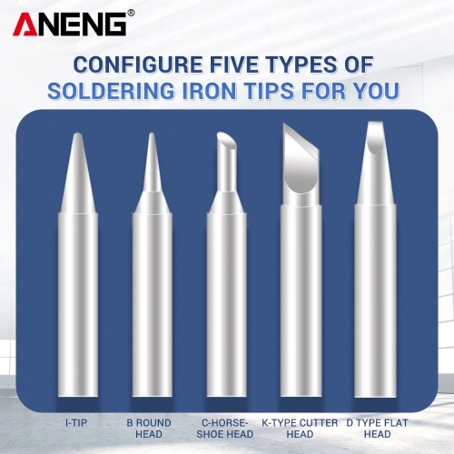 ANENG Mini Electric Soldering Iron with LCD Digital Display Intelligent Soldering Iron Kit for Electronic Components Repair US Plug