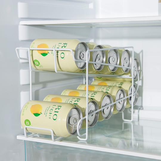 Double-layer household beer rack cans cola refrigerator storage rack wrought iron kitchen rack