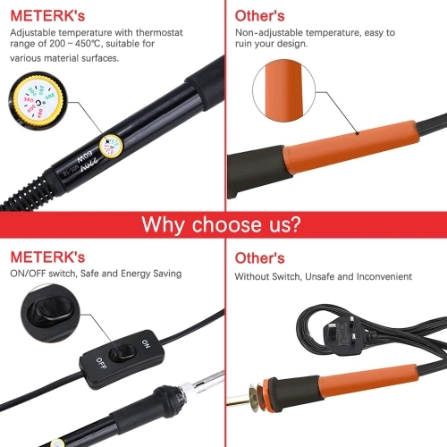 Meterk 14 in 1 Soldering Iron Kit 60W Adjustable Temperature Welding Soldering Iron