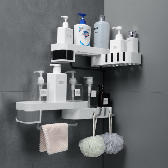 Amazon hot sale shampoo shelf rack wall suction wall hanger towel racks bathroom towel racks