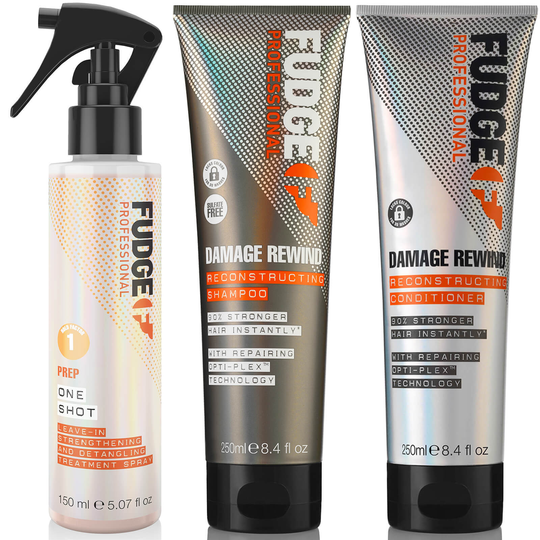 Fudge Professional Damage Rewind Shampoo, Conditioner and One Shot Bundle (Worth £39.00)