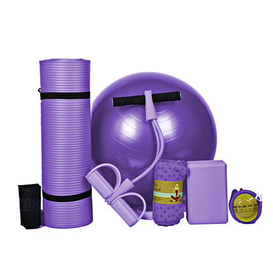 Pilates Fitness Exercise Yoga Ball Set and Carrying Bag 5 Pieces Yoga Mat Set